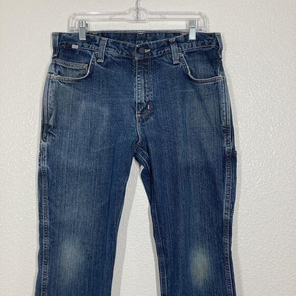 Carhartt FR Jeans Mens 34x30 Blue Relaxed Fit Flame Resistant Work CAT 2 102888 - Picture 2 of 16